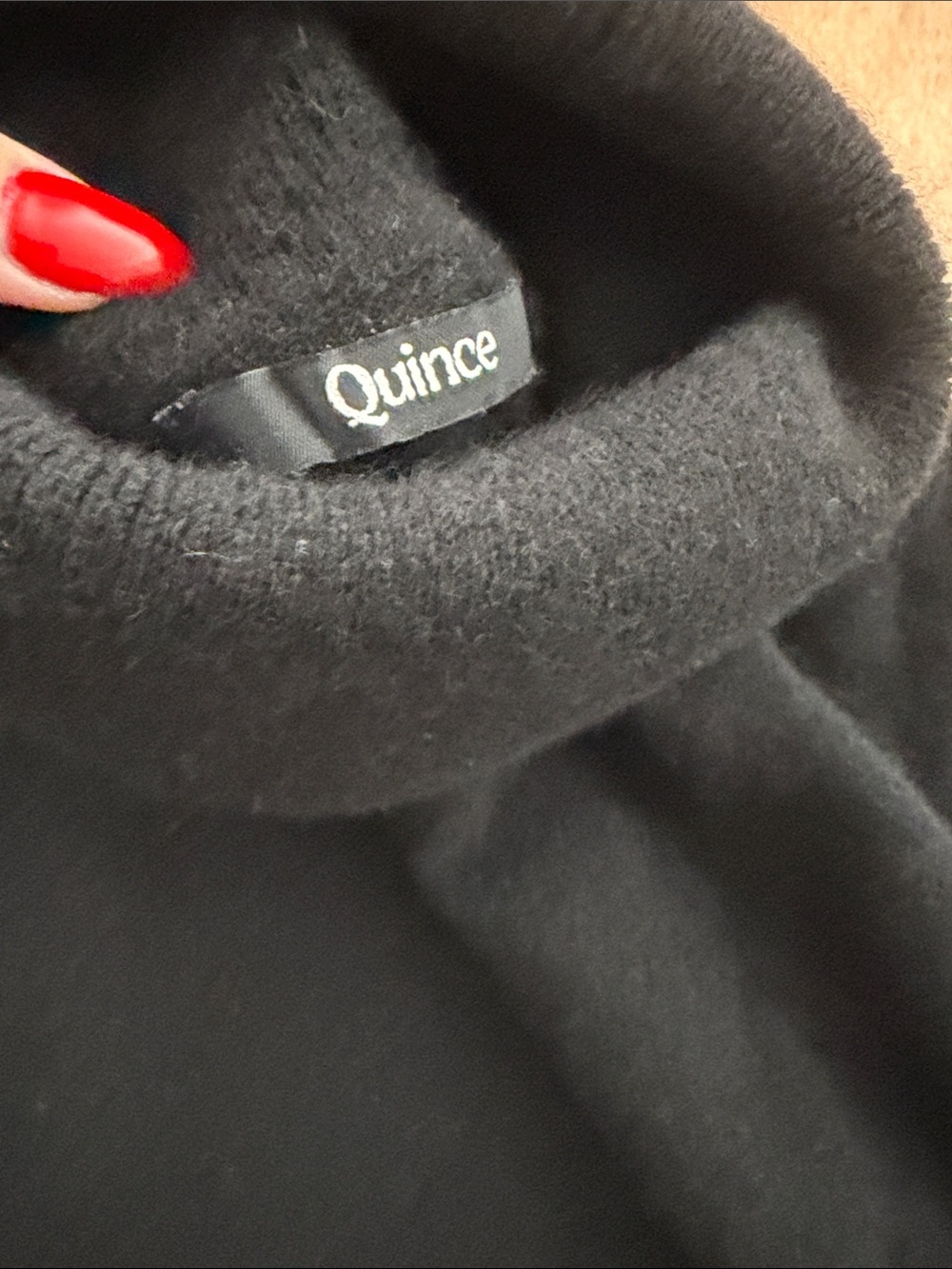 Quince Women's Black Turtleneck Mongolian Cashmere Sweater - Picture 8 of 9